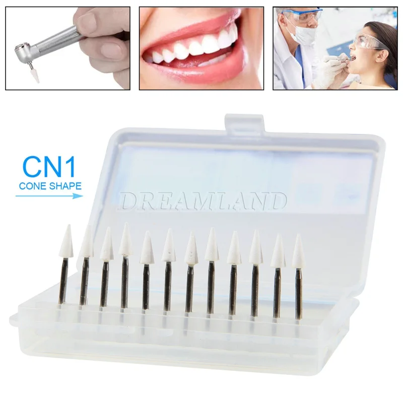 Dental White Polishing Stones Flame Cone shape FG bur Arkansas Stone FL2 CN1 RD1