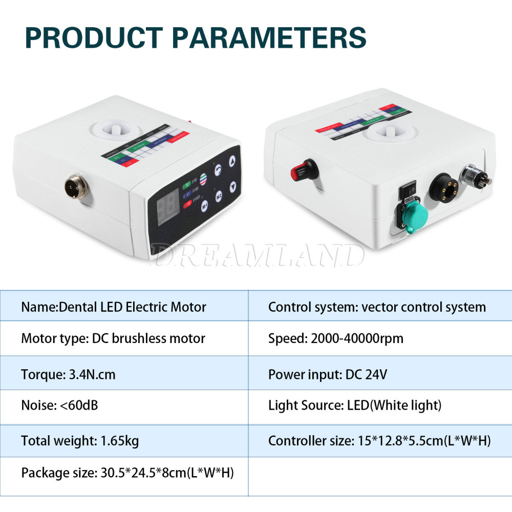 LED Dental Brushless Electric Micro Motor & Water Tank only for Lab Practice
