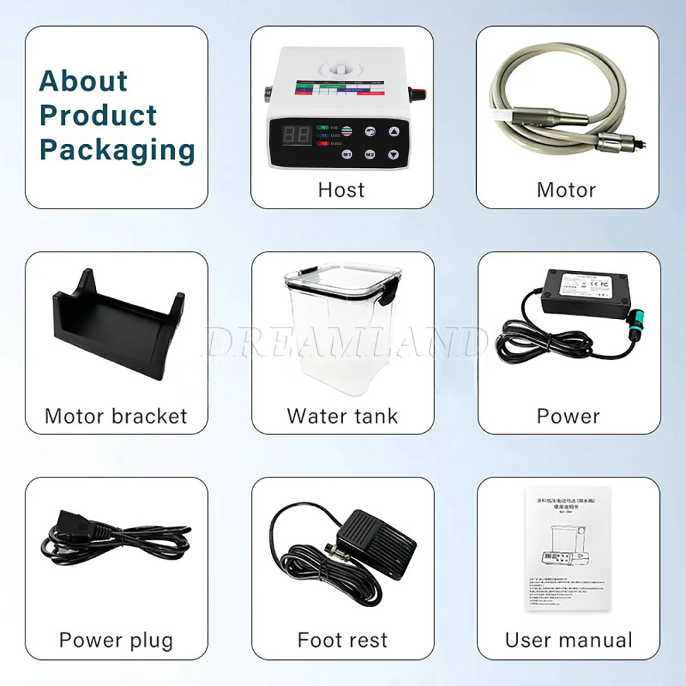 LED Dental Brushless Electric Micro Motor & Water Tank only for Lab Practice