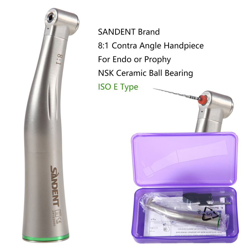 NSK Style Dental 8:1 Endo Handpiece Mini Head Fiber Optic /Non-fiber optic