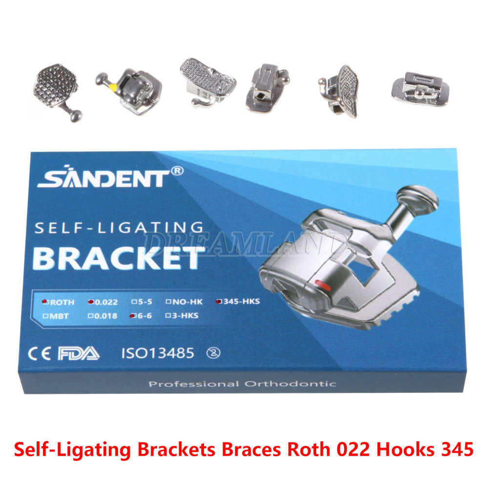 SANDENT Dental Orthodontic Self-Ligating Brackets Braces Mini Roth 022 345