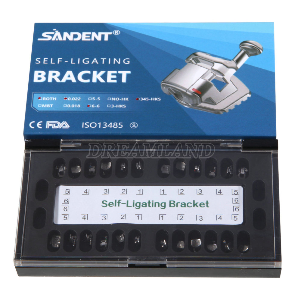 SANDENT Dental Orthodontic Self-Ligating Brackets Braces Mini Roth 022 345
