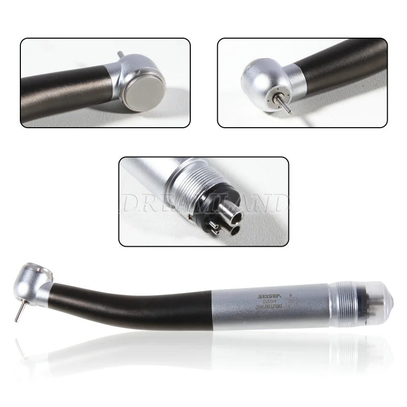 SKYSEA Dental High Speed Turbine Handpiece Push Button 4 Spray Large Head 4Hole