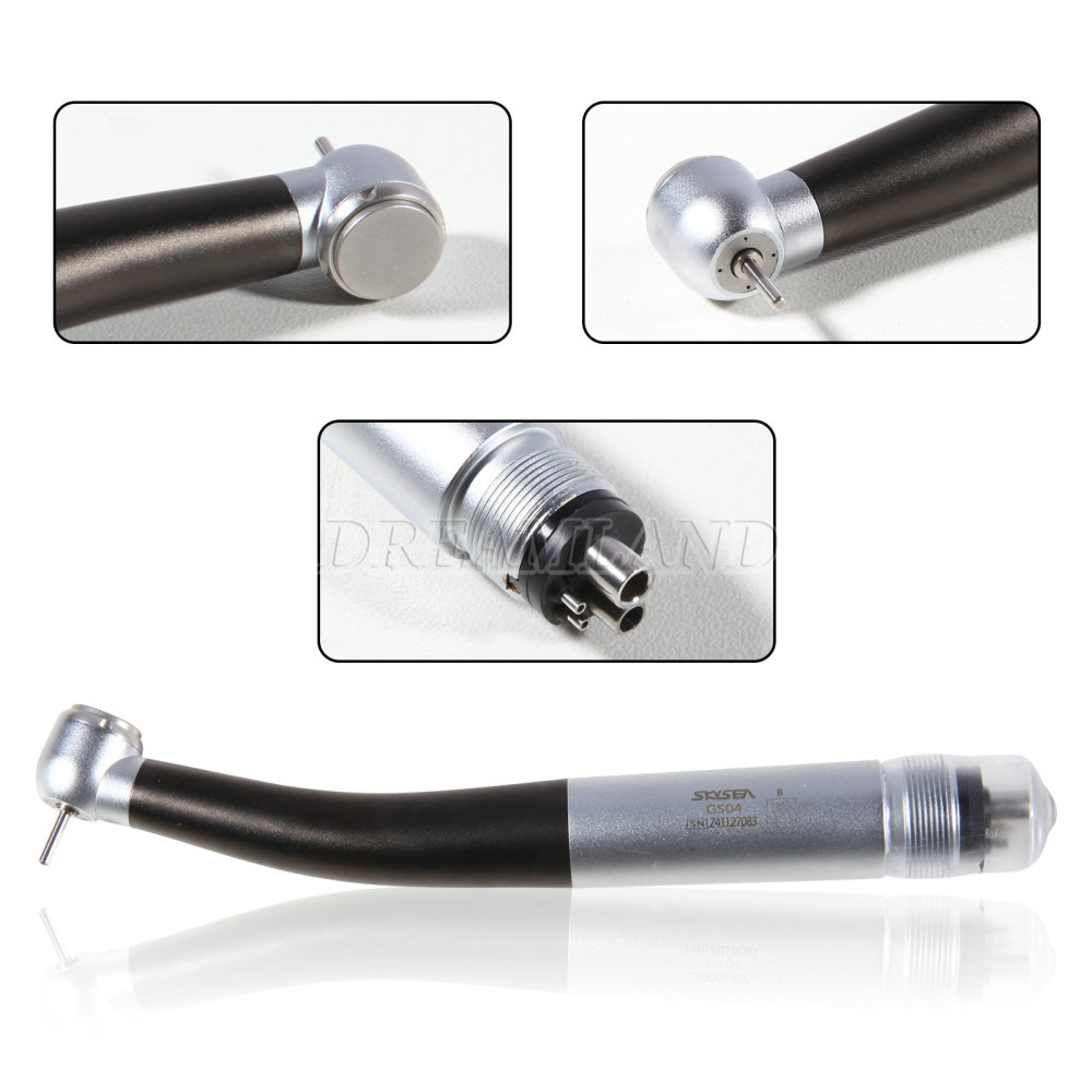 SKYSEA Dental High Speed Turbine Handpiece Push Button 4 Spray Large Head 4Hole