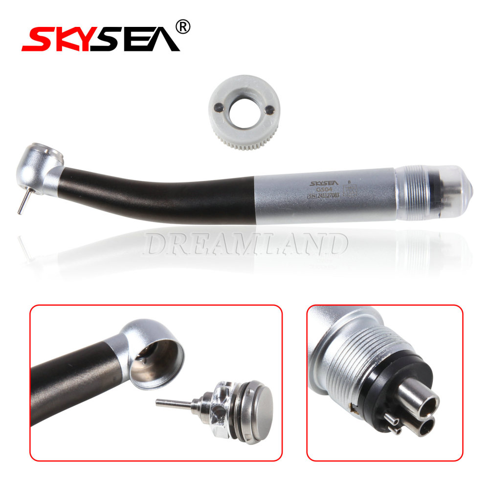 SKYSEA Dental High Speed Turbine Handpiece Push Button 4 Spray Large Head 4Hole