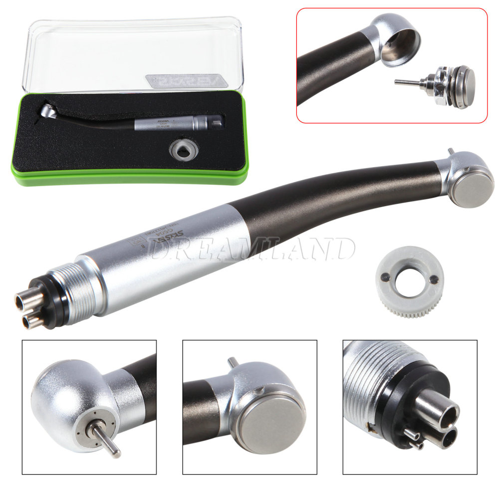 SKYSEA Dental High Speed Turbine Handpiece Push Button 4 Spray Large Head 4Hole