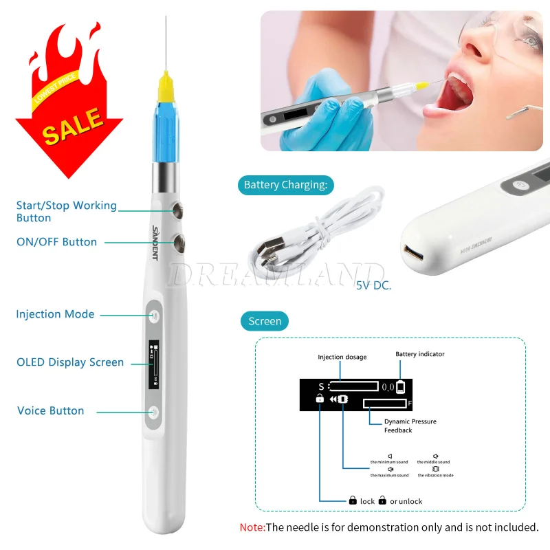Woodpecker Style Dental Painless Oral Local Anesthesia Injection Device Pen