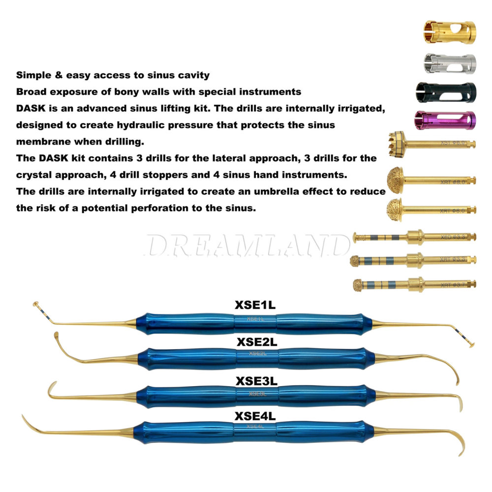 DASK Dental Implant Advanced Sinus Lift Kit Drill Stoppers Elevation Instruments