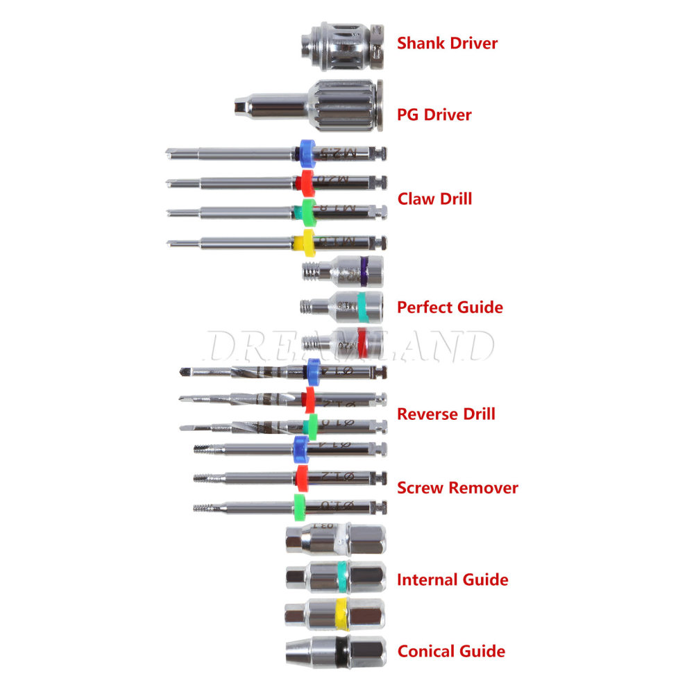 Dental Implant Broken Screw Remover Kit Reverse Drill Guide Driver