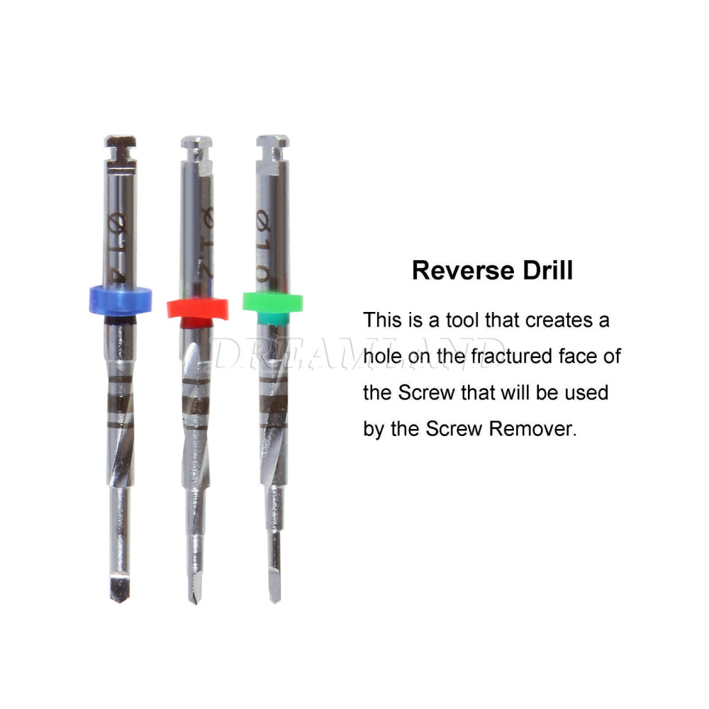 Dental Implant Broken Screw Remover Kit Reverse Drill Guide Driver
