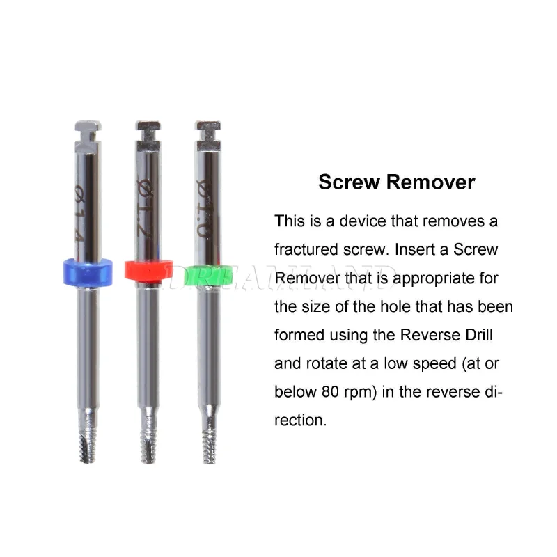 Dental Implant Broken Screw Remover Kit Reverse Drill Guide Driver