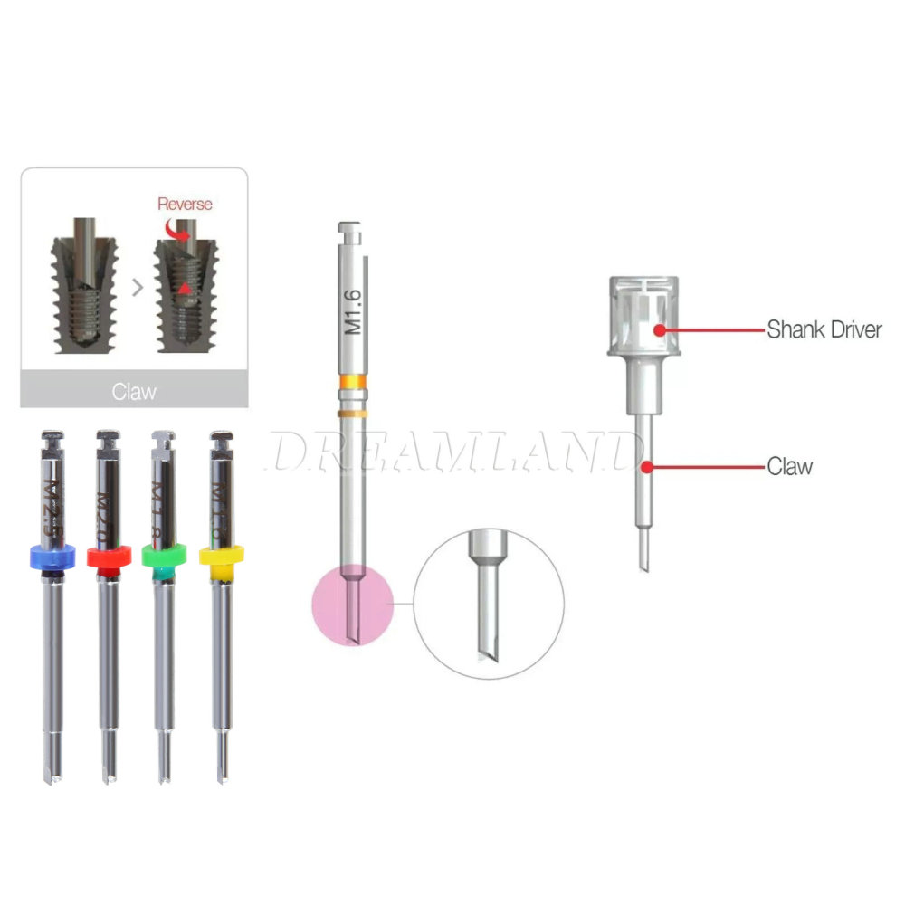 Dental Implant Broken Screw Remover Kit Reverse Drill Guide Driver