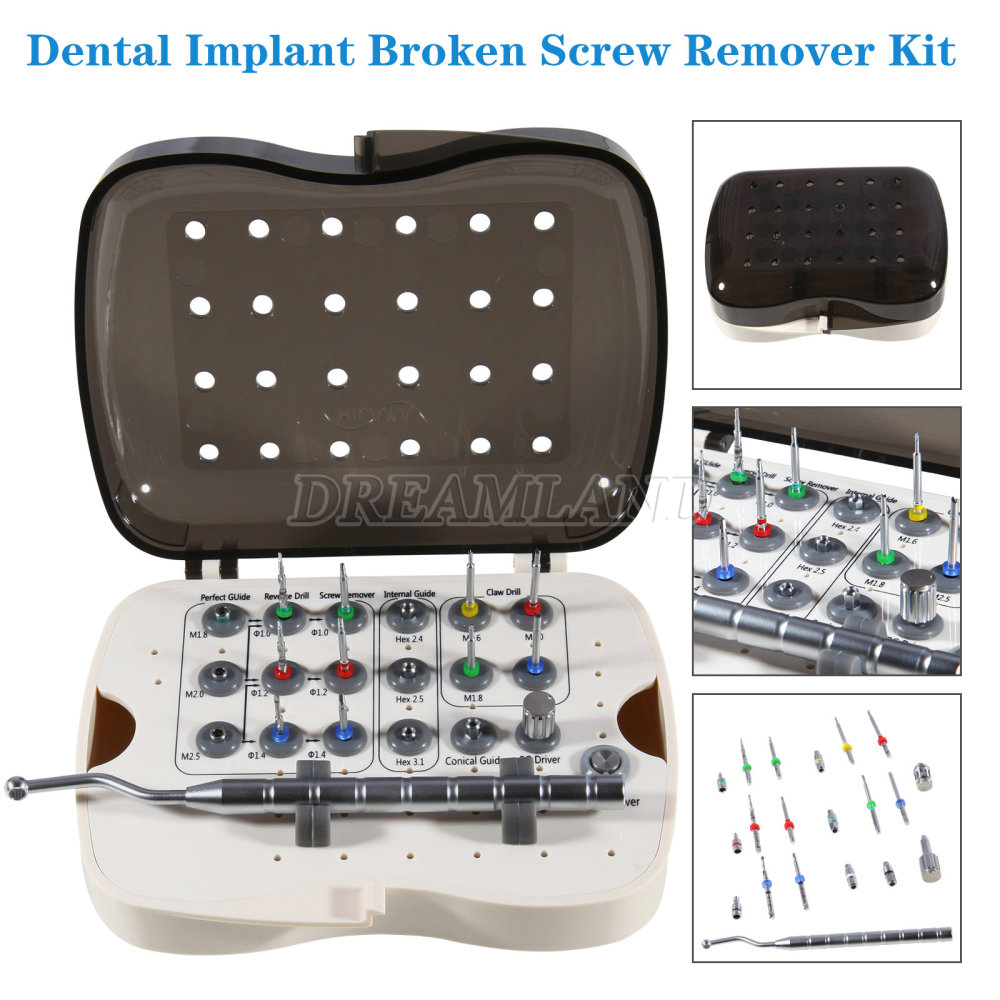 Dental Implant Broken Screw Remover Kit Reverse Drill Guide Driver