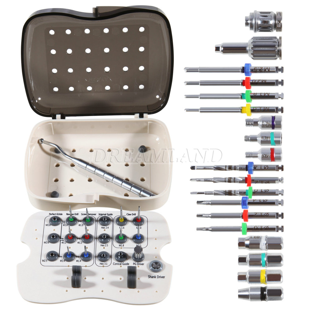 Dental Implant Broken Screw Remover Kit Reverse Drill Guide Driver