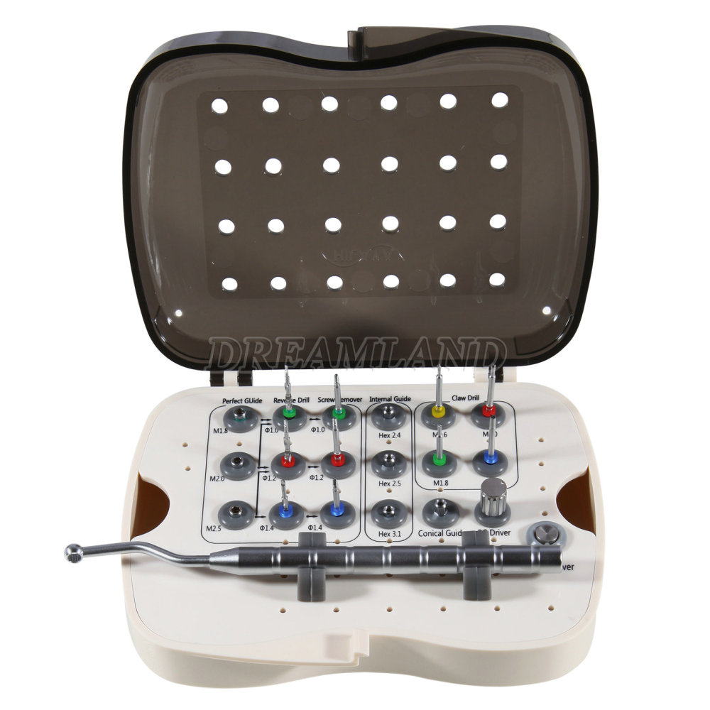 Dental Implant Broken Screw Remover Kit Reverse Drill Guide Driver