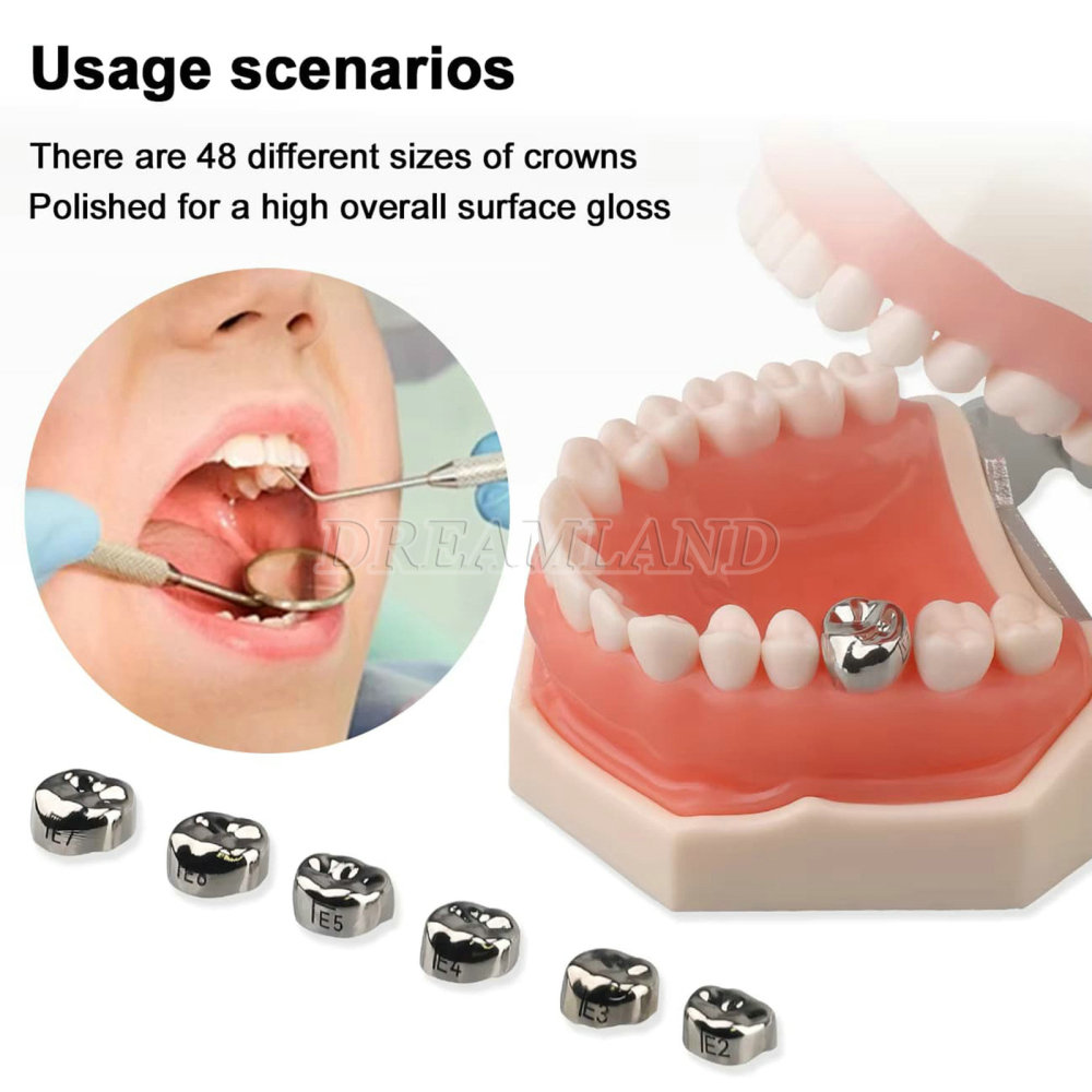 Dental Kids Primary Molar Crown Stainless Steel Pediatric Preformed Crown Set