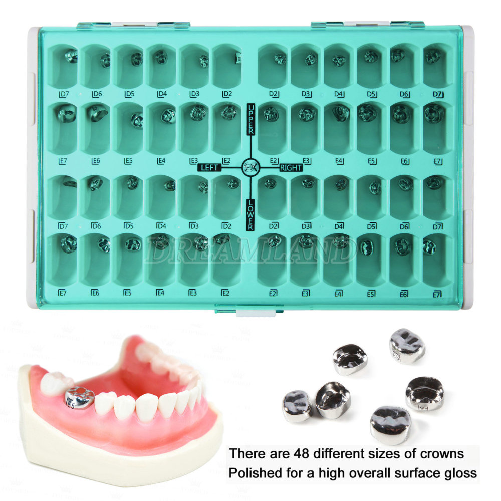 Dental Kids Primary Molar Crown Stainless Steel Pediatric Preformed Crown Set