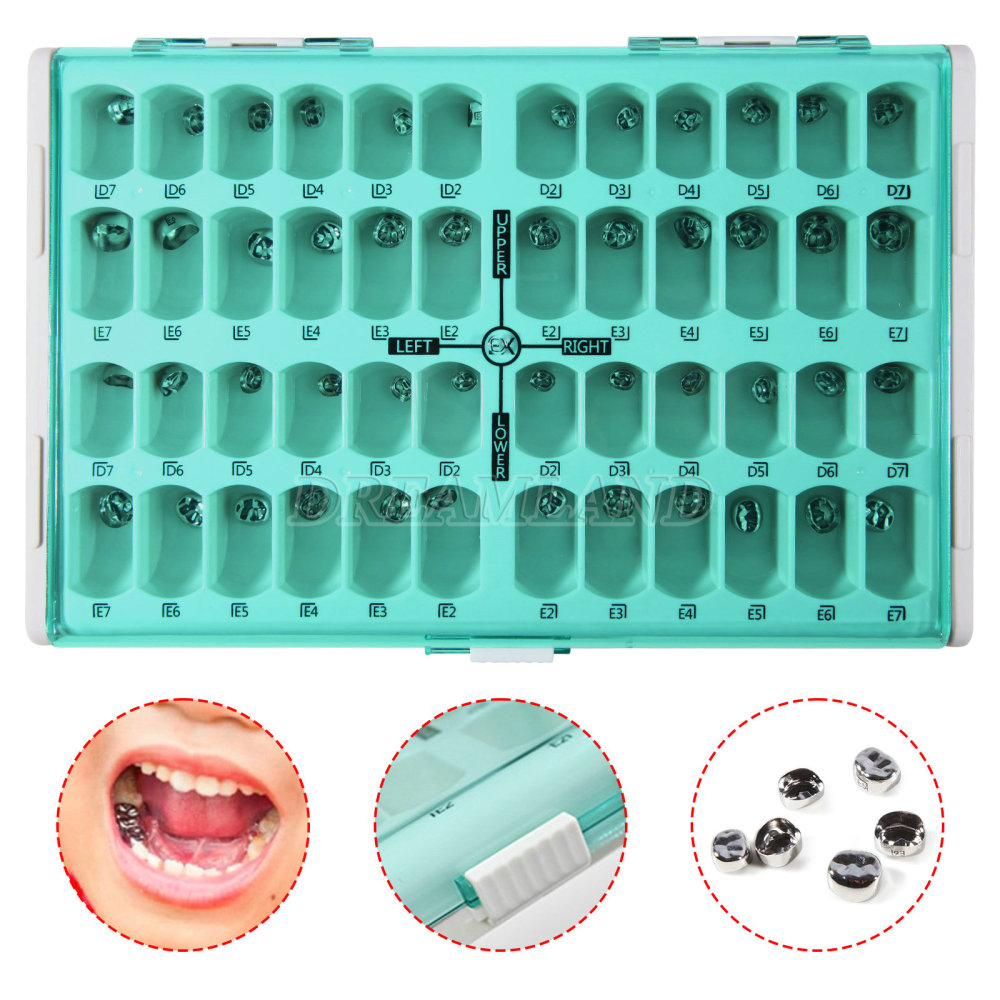 Dental Kids Primary Molar Crown Stainless Steel Pediatric Preformed Crown Set