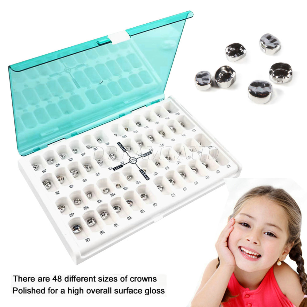Dental Kids Primary Molar Crown Stainless Steel Pediatric Preformed Crown Set