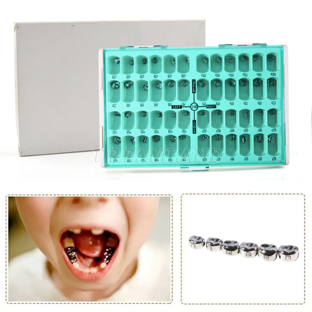 Dental Kids Primary Molar Crown Stainless Steel Pediatric Preformed Crown Set