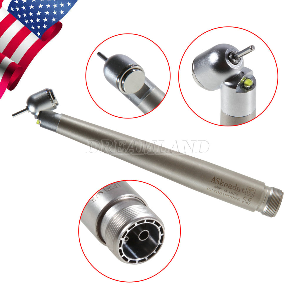 NSK Style Dental Surgical 45° Degree LED High Speed Handpiece Turbine 2/4 Hole