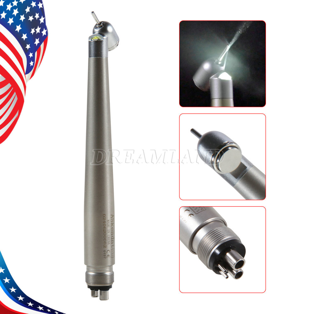 NSK Style Dental Surgical 45° Degree LED High Speed Handpiece Turbine 2/4 Hole