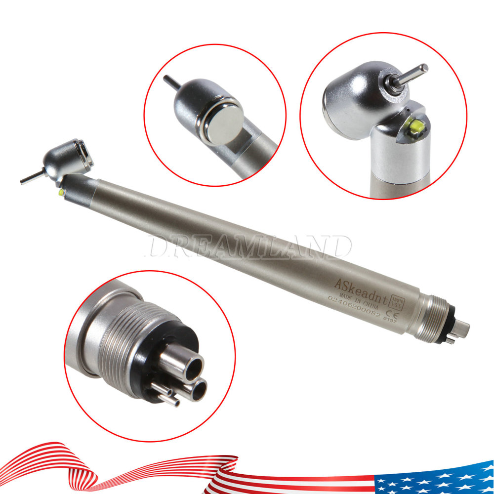 NSK Style Dental Surgical 45° Degree LED High Speed Handpiece Turbine 2/4 Hole