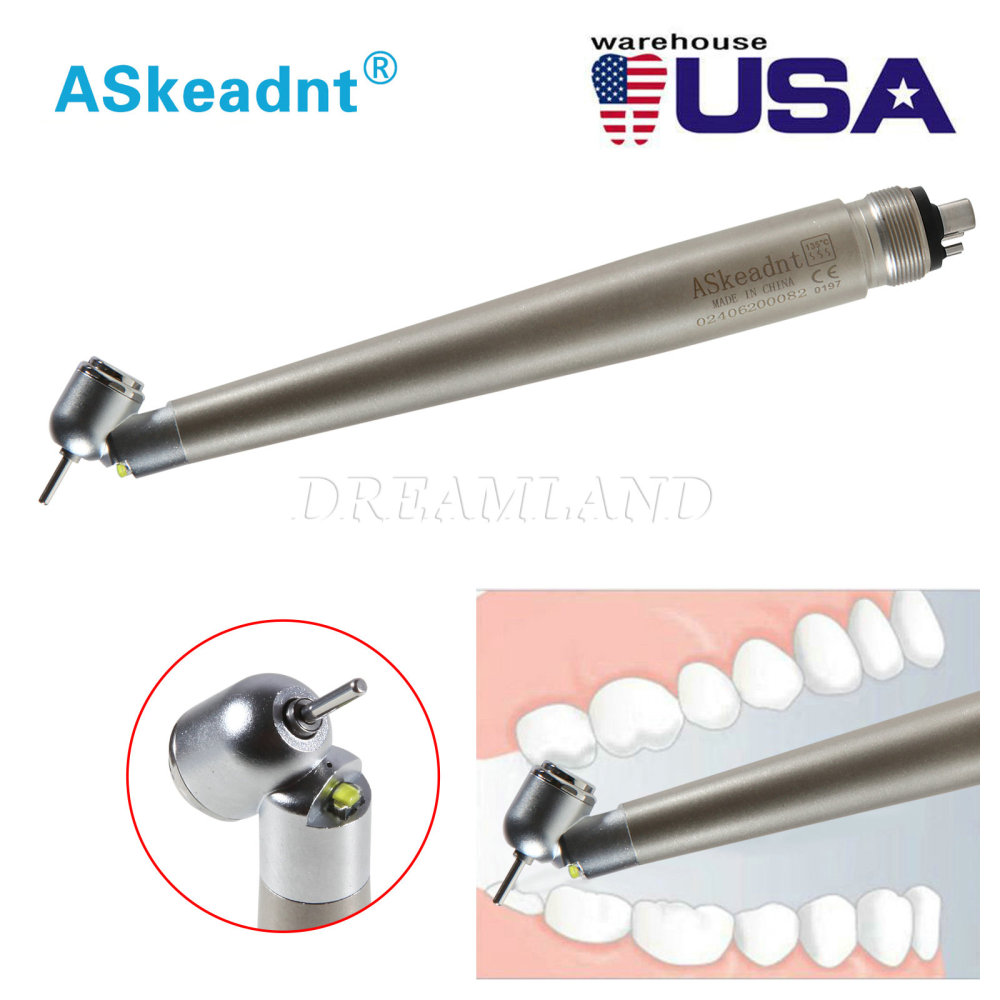 NSK Style Dental Surgical 45° Degree LED High Speed Handpiece Turbine 2/4 Hole