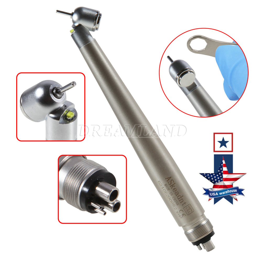 NSK Style Dental Surgical 45° Degree LED High Speed Handpiece Turbine 2/4 Hole