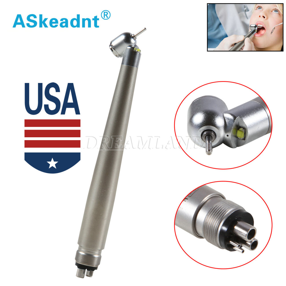 NSK Style Dental Surgical 45° Degree LED High Speed Handpiece Turbine 2/4 Hole