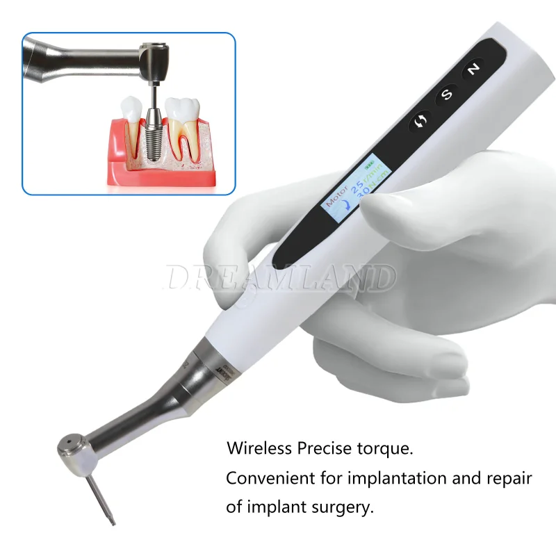 Dental 20:1 Wireless Universal Implant Torque Wrench Electric Driver Kit SANDENT
