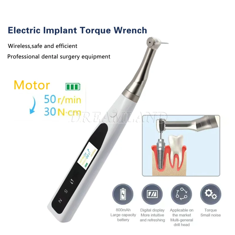 Dental 20:1 Wireless Universal Implant Torque Wrench Electric Driver Kit SANDENT