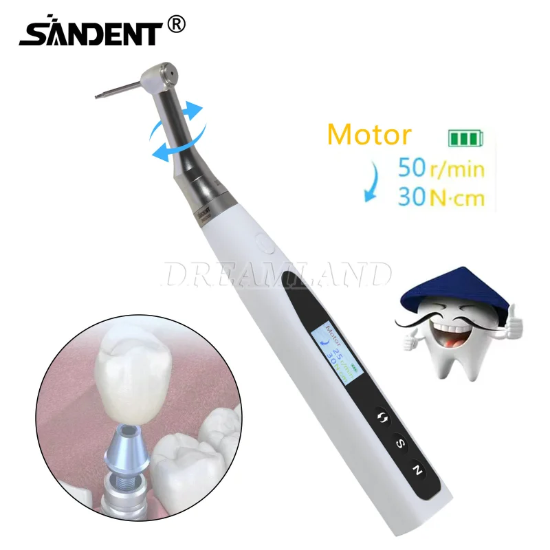 Dental 20:1 Wireless Universal Implant Torque Wrench Electric Driver Kit SANDENT