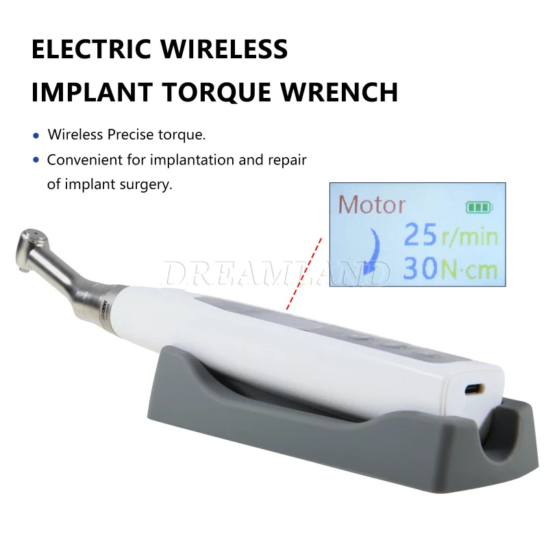 Dental 20:1 Wireless Universal Implant Torque Wrench Electric Driver Kit SANDENT