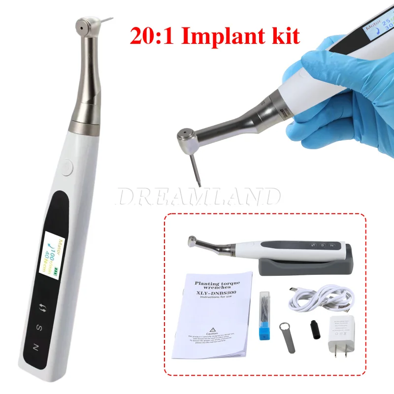 Dental 20:1 Wireless Universal Implant Torque Wrench Electric Driver Kit SANDENT