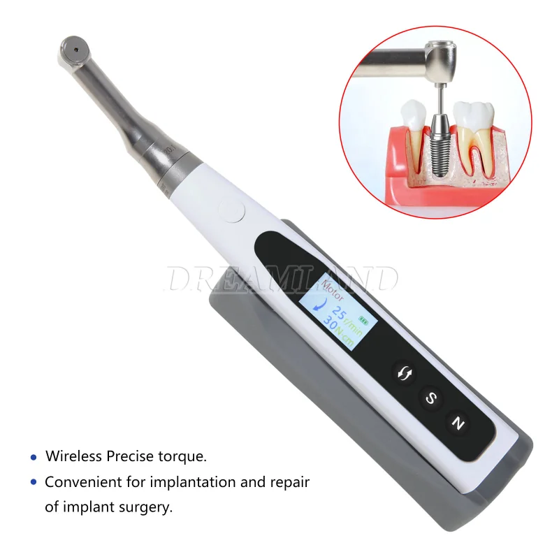 Dental 20:1 Wireless Universal Implant Torque Wrench Electric Driver Kit SANDENT