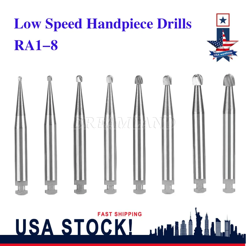 Dental Round Carbide Bur for Slow Speed Latch Type Handpiece RA 1# - 8# Burs