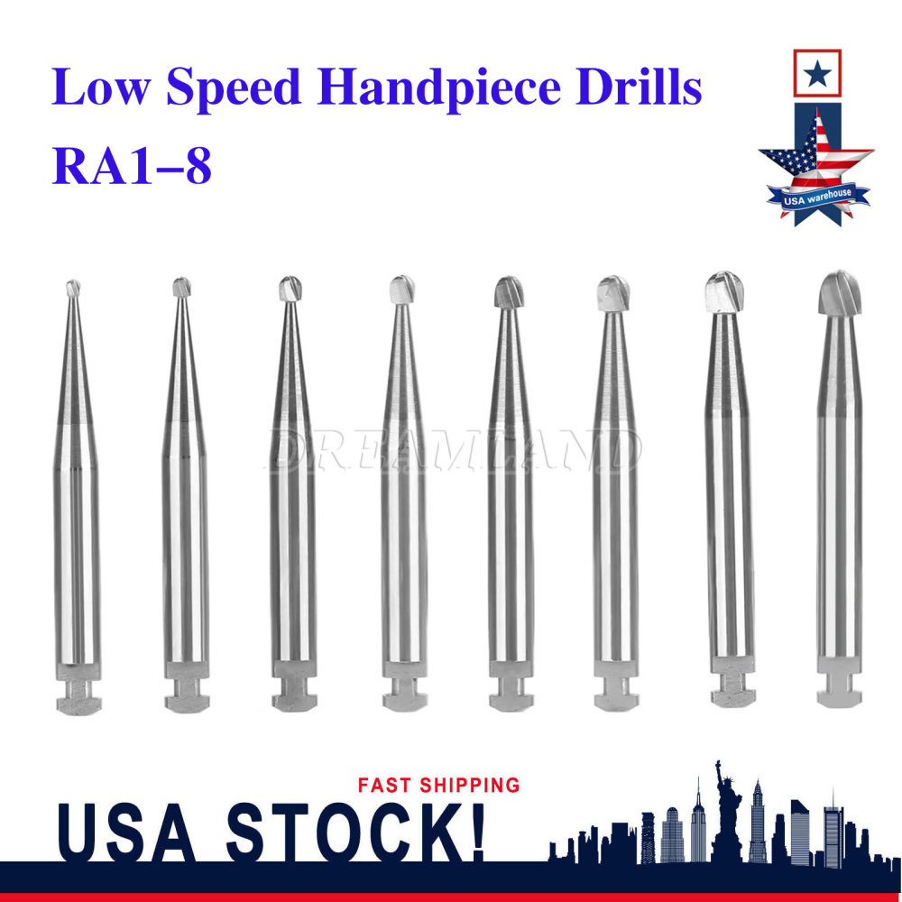 Dental Round Carbide Bur for Slow Speed Latch Type Handpiece RA 1# - 8# Burs