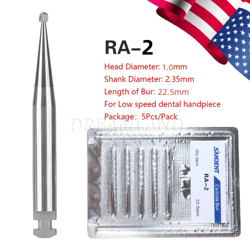 Dental Round Carbide Bur for Slow Speed Latch Type Handpiece RA 1# - 8# Burs