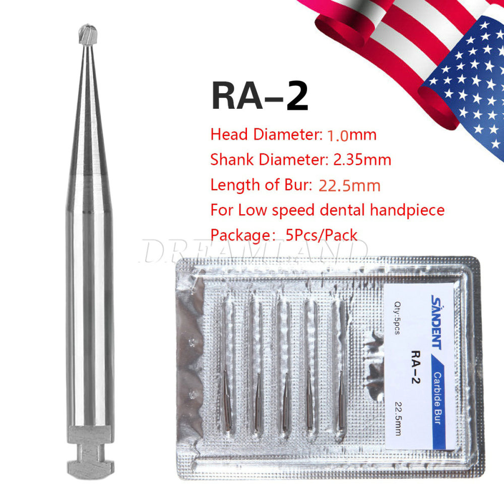 Dental Round Carbide Bur for Slow Speed Latch Type Handpiece RA 1# - 8# Burs