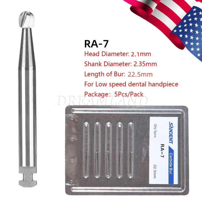 Dental Round Carbide Bur for Slow Speed Latch Type Handpiece RA 1# - 8# Burs
