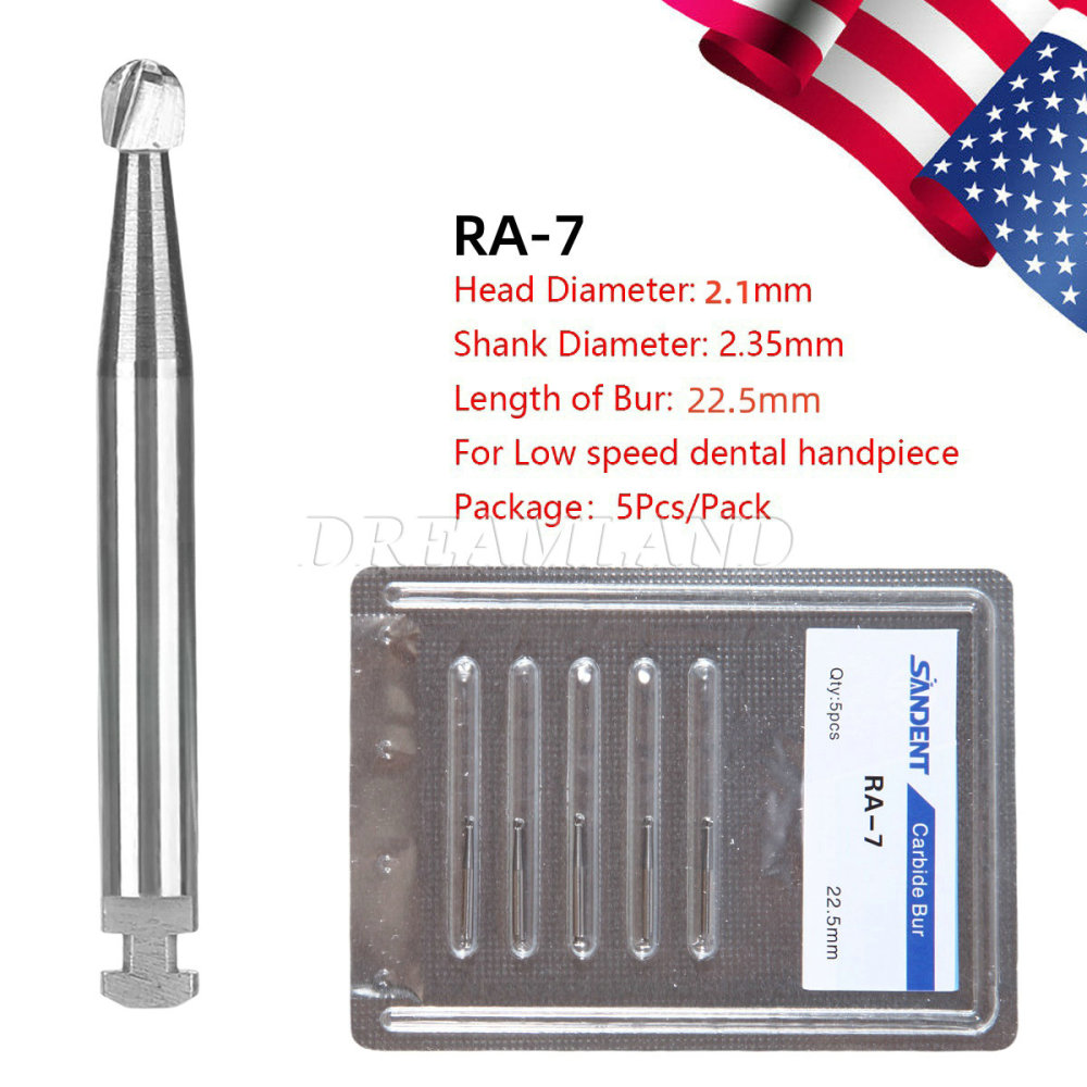 Dental Round Carbide Bur for Slow Speed Latch Type Handpiece RA 1# - 8# Burs