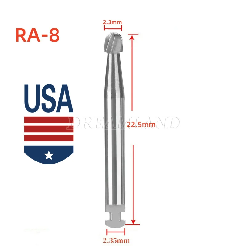 Dental Round Carbide Bur for Slow Speed Latch Type Handpiece RA 1# - 8# Burs