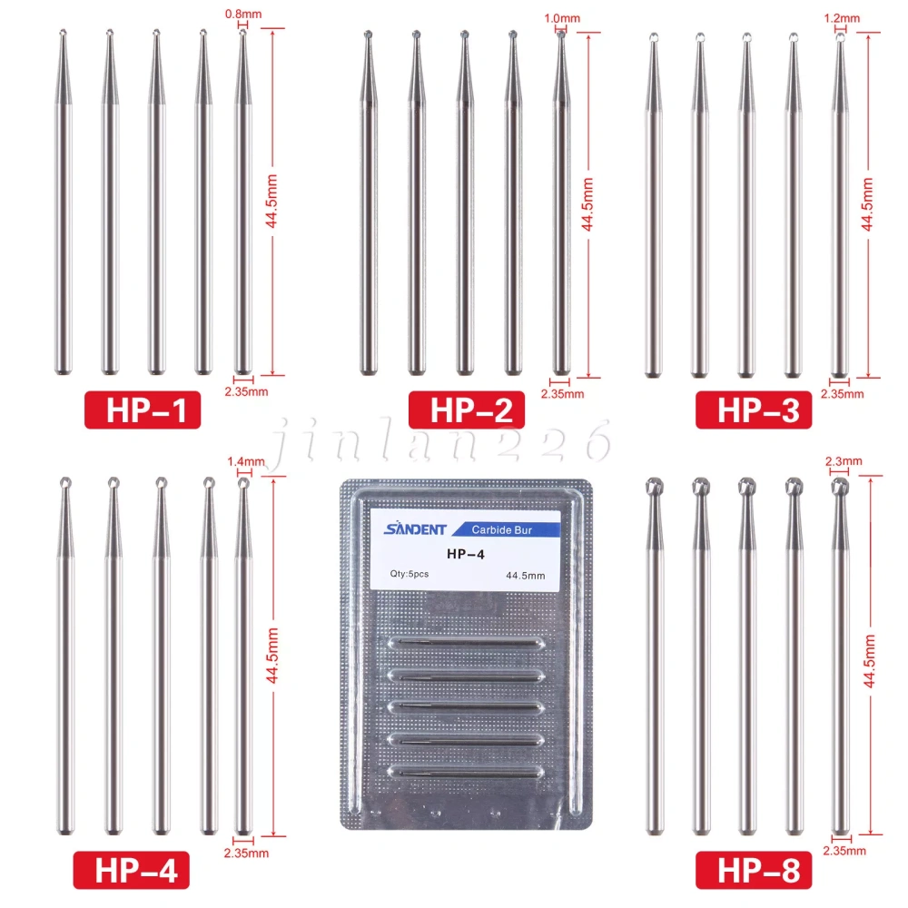 Dental Carbide Burs Straight HP 2.35mm Round For Low Speed Straight handpiece