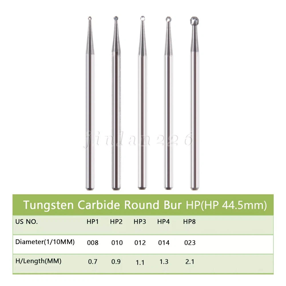 Dental Carbide Burs Straight HP 2.35mm Round For Low Speed Straight handpiece