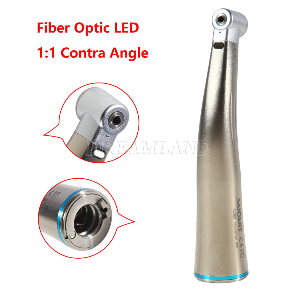 NSK Style Dental Fiber Optic LED 1:1 Contra Angle Low Speed Handpiece E type