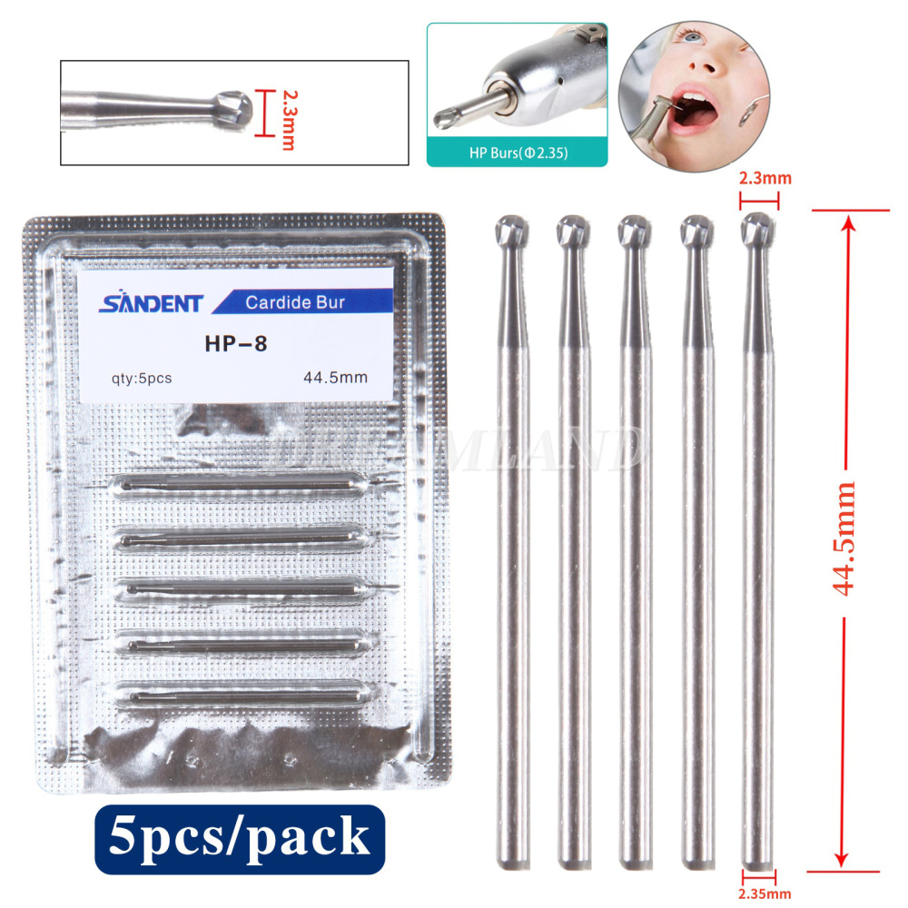Dental Carbide Burs Straight HP 2.35mm Round For Low Speed Straight handpiece