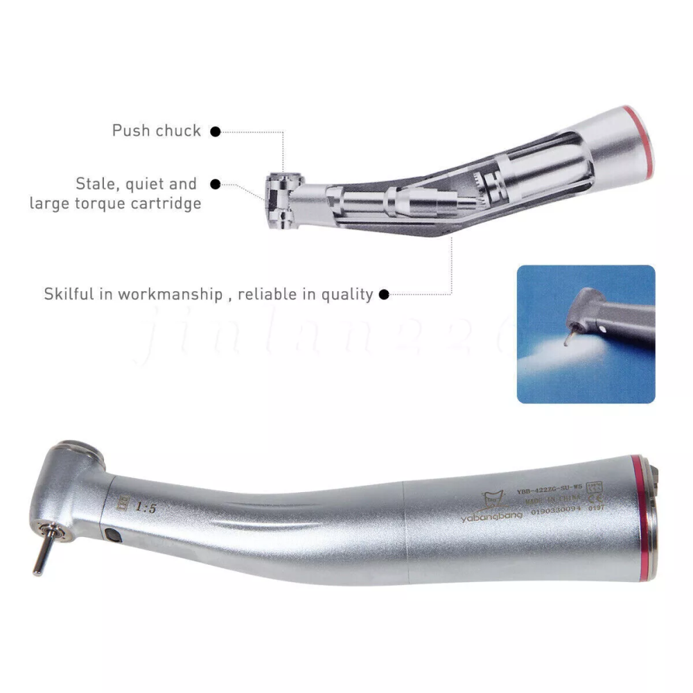 10pcs Dental LED Fiber Optic Contra Angle 1:5 Electric Handpiece fit NSK STYLE from Amber