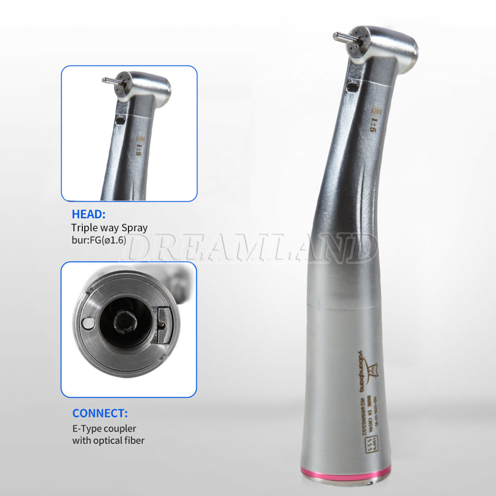 10* Dental LED Fiber Optic Contra Angle 1:5 Electric Handpiece fit NSK STYLE