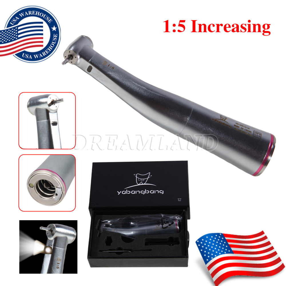 10* Dental LED Fiber Optic Contra Angle 1:5 Electric Handpiece fit NSK STYLE